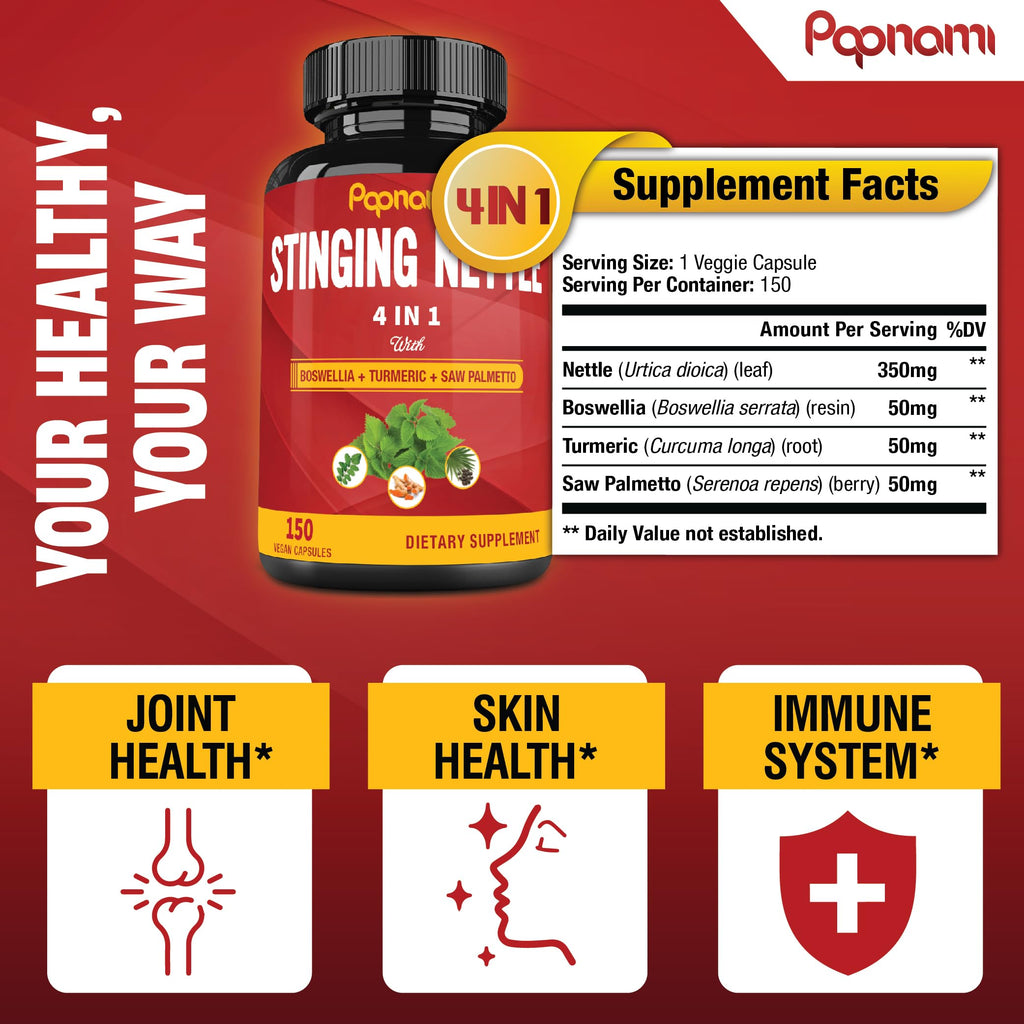Papnami Stinging Nettle Extract 4in1 Capsules - 150 Count - image 3