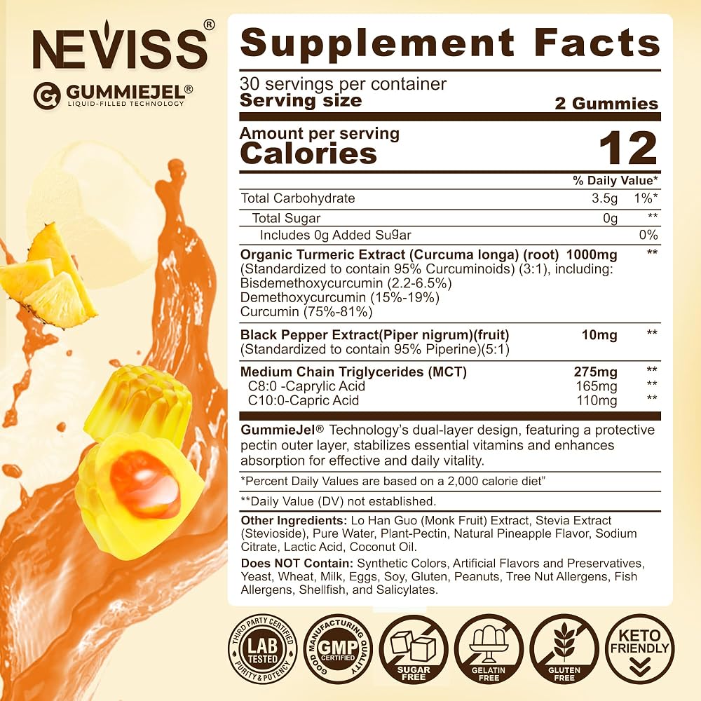 NEVISS Turmeric Curcumin Supplement