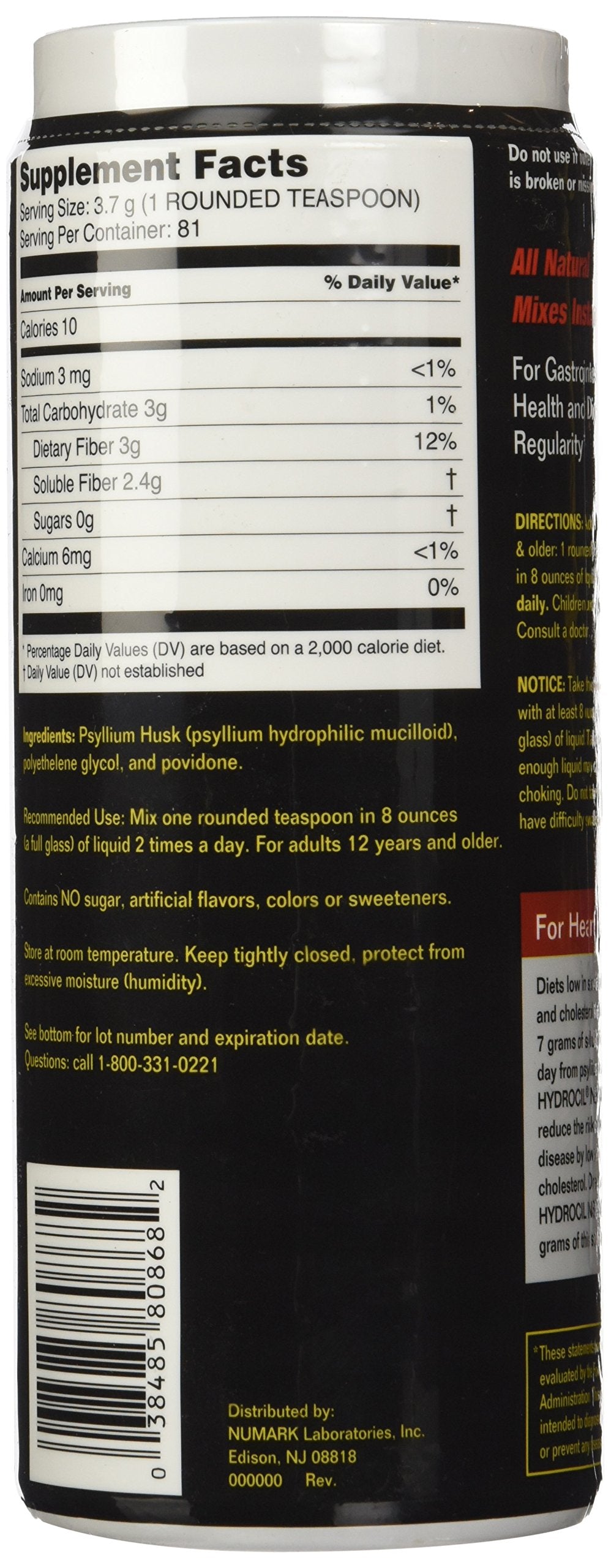 Hydrocil Dietary Fiber Supplement Psyllium - 10.6 oz - image 3