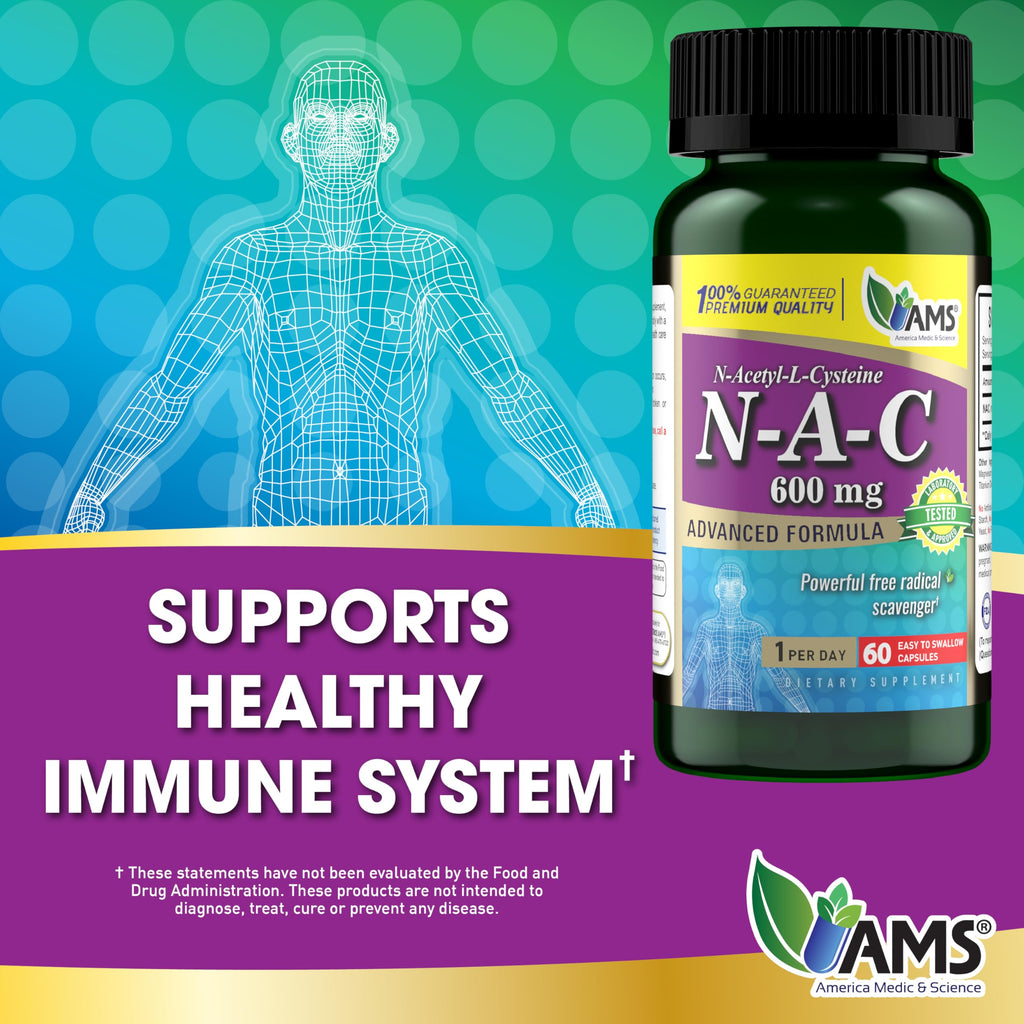 America Medic & Science NAC 600mg Capsules - 60 Count - image 4