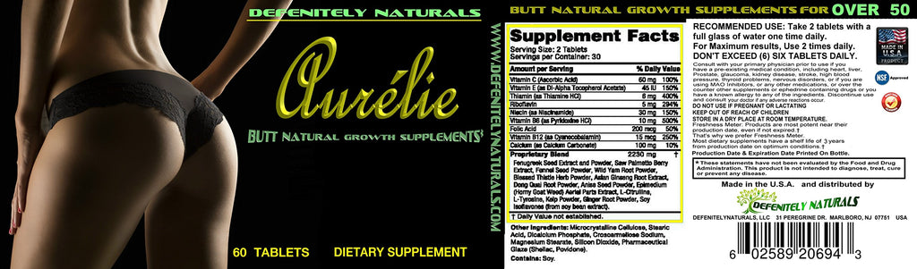 DEFENITELYNATURALS Aurélie Natural Female Enhancement - 60 Tablets - image 5