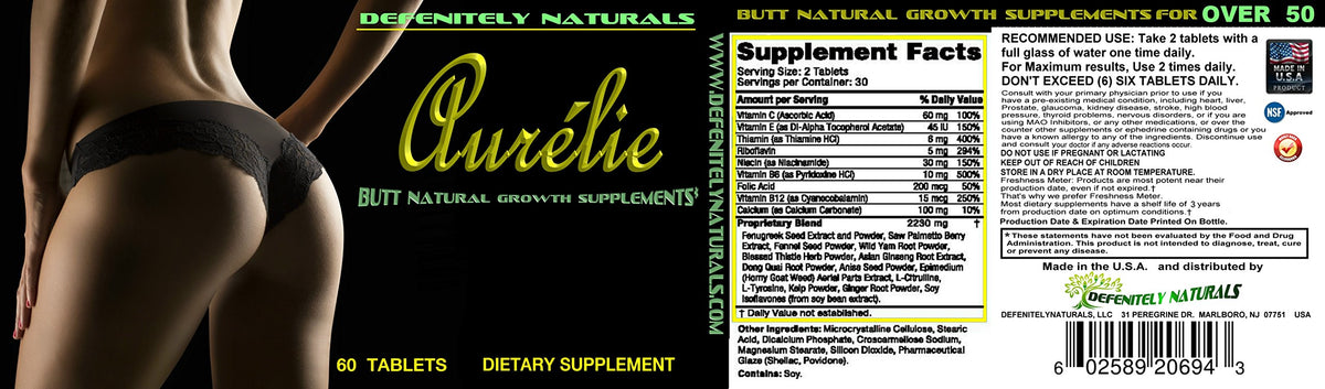 DEFENITELYNATURALS Aurélie Natural Female Enhancement - 60 Tablets - image 5