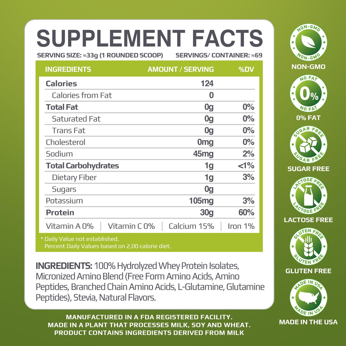 MUSCLE FOOD LABS MFL 100% Isolate Protein l 30g of Protein l 12g