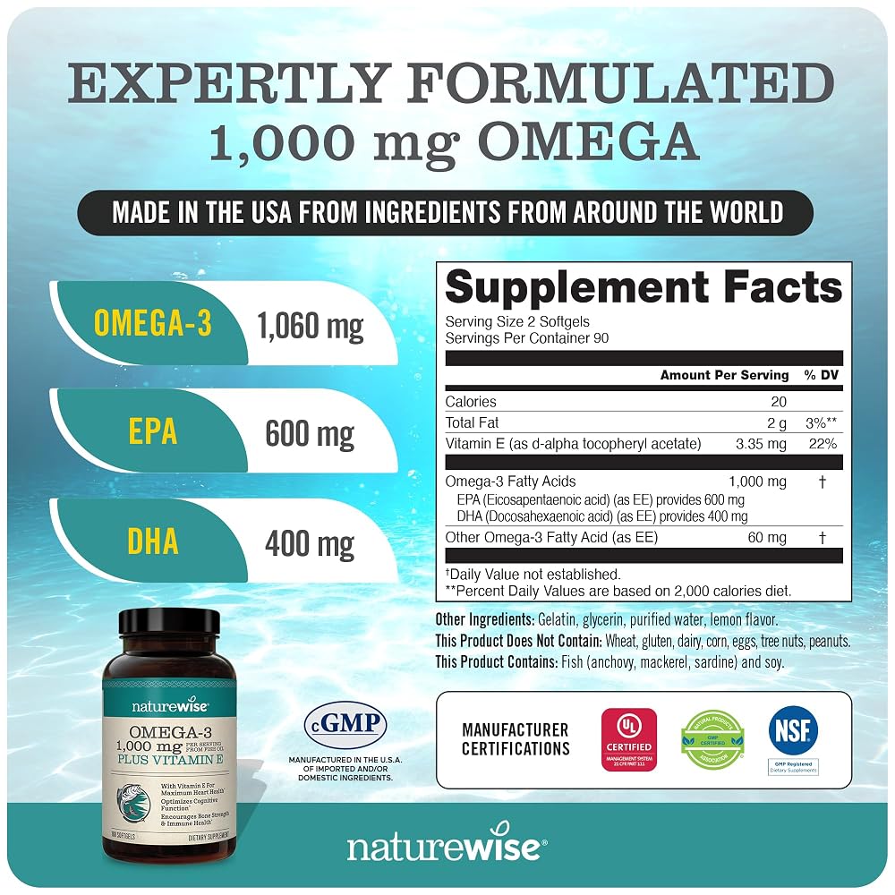 NatureWise Vitamin B Complex & Omega 3 Fish Oil Bundle - 540 Softgels - image 7