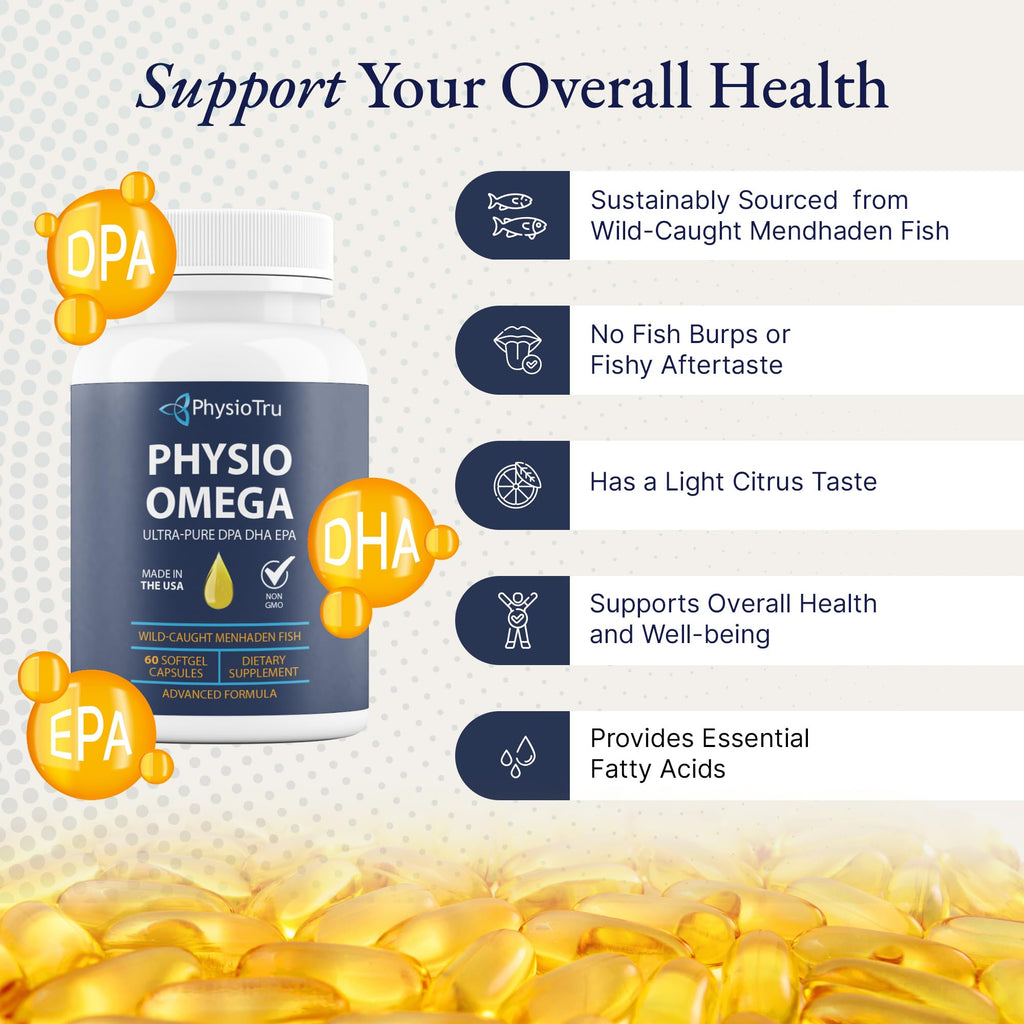 PhysioTru Physio Omega Fish Oil EPA DHA DPA - 60 Softgels - image 4