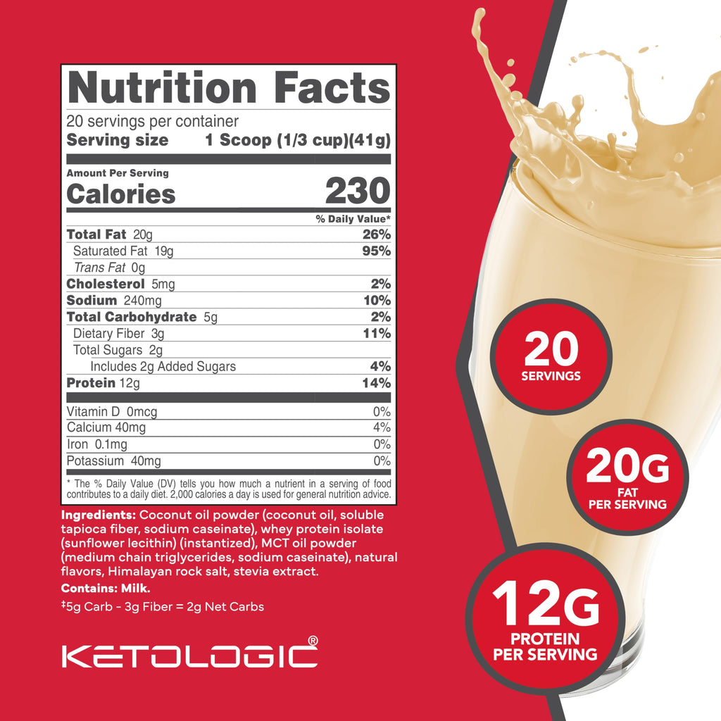 KetoLogic Keto Meal Replacement Shake Powder For Optimal Results +