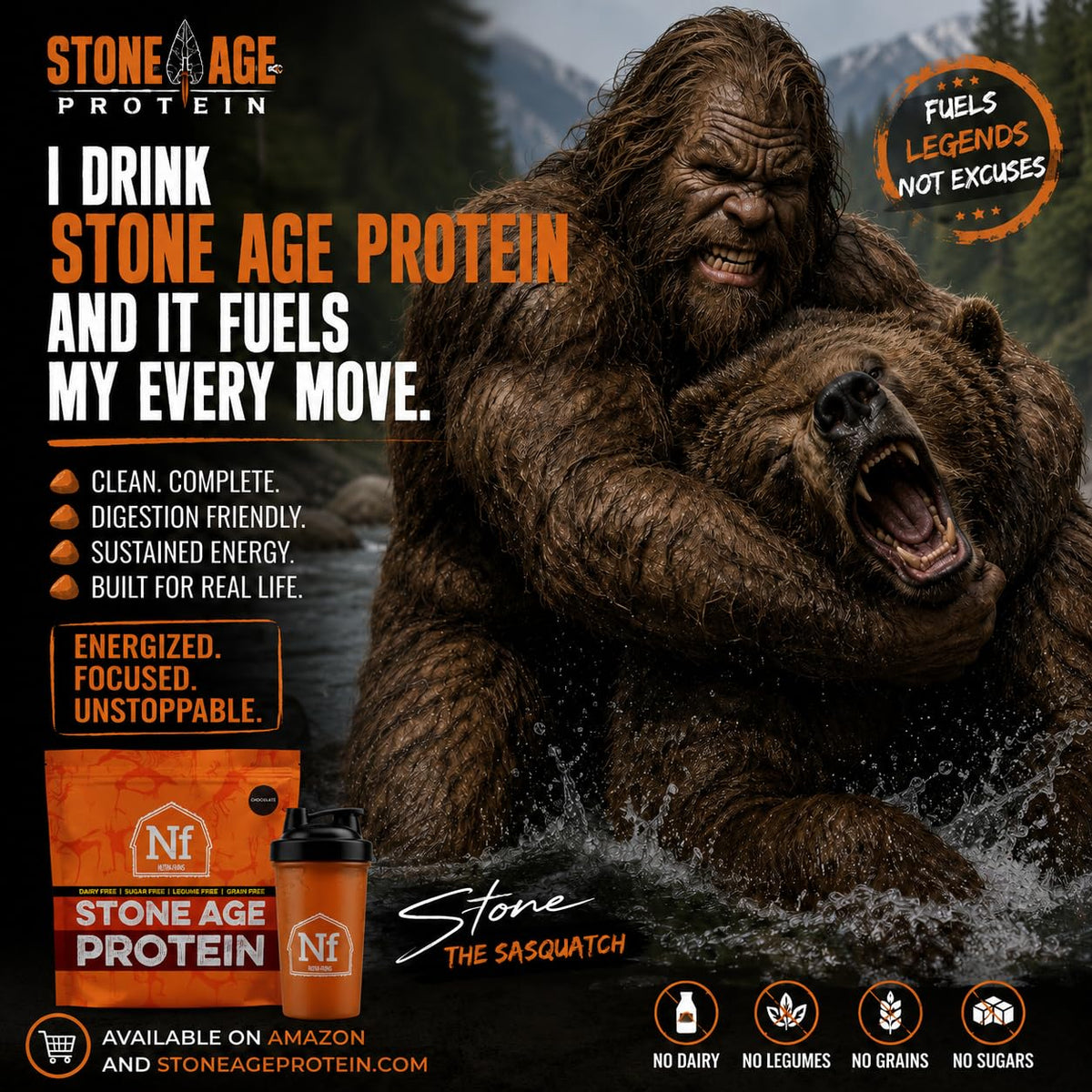 Nutra-Farms Stone Age Protein Powder Chocolate - 30 Servings - image 5