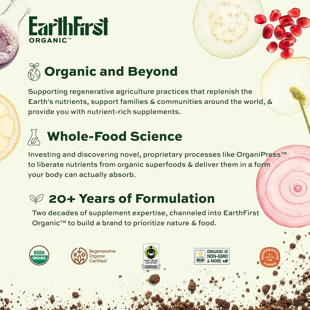 EarthFirst Organic Men's Multivitamin with Methylated B12 - 60 Tablets - image 8