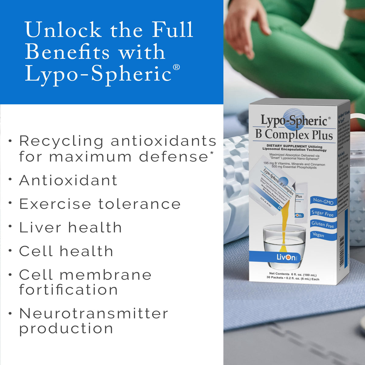 LivOn Laboratories Lypo-Spheric B Complex Plus - 60 Packets - image 4