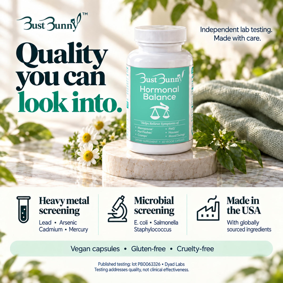Bust Bunny Hormonal Balance for Women Perimenopause & PMS Support - 60 Capsules - image 5