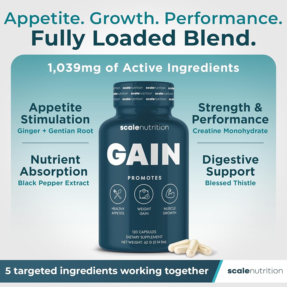 Scale Nutrition Appetite Booster Capsules for Weight Gain - 120 Capsules - image 4