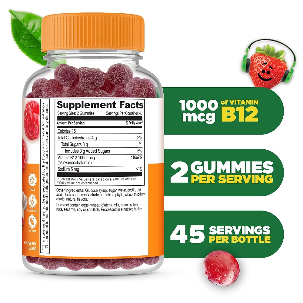 Lifeable Vitamin B12 1000 mcg Vegan Gummies for Kids - 90 Count - image 2