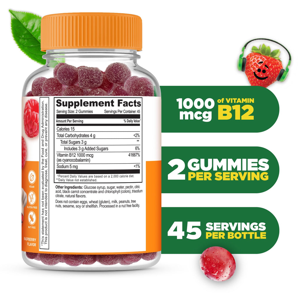 Lifeable Vitamin B12 1000 mcg Vegan Gummies for Kids - 90 Count - image 2
