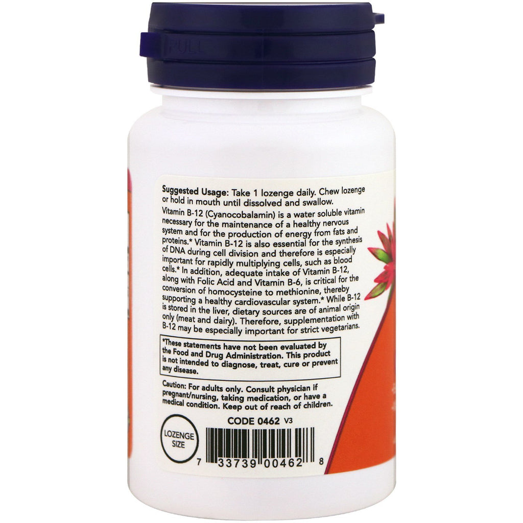 NOW Foods B-12 5,000 mcg - 60 Lozenges - image 3