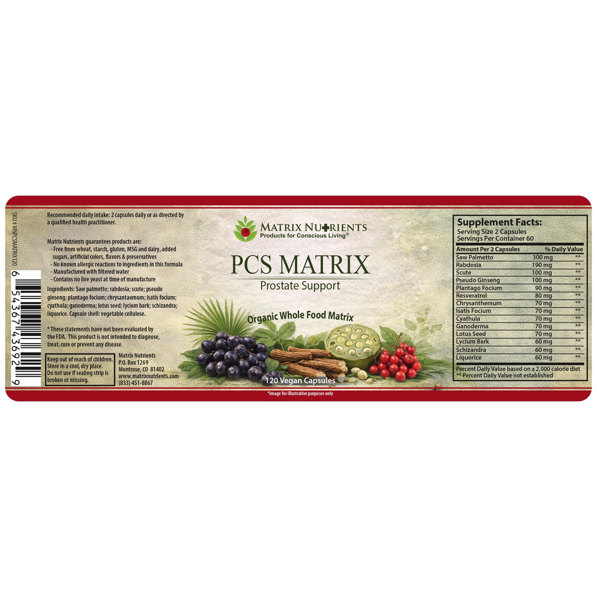 PCS Matrix - Lower PSA Levels - See Our LAB Results! - 100% Natural
