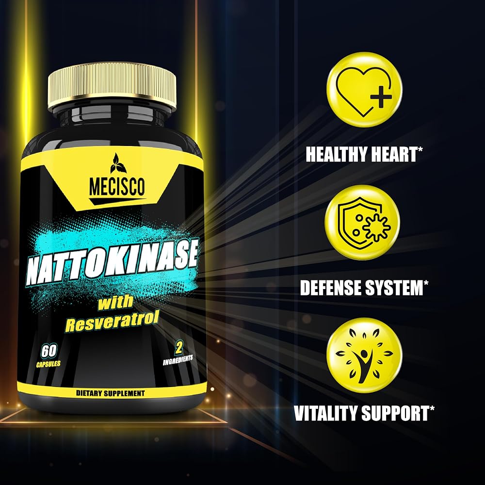 Mecisco Nattokinase Supplement with Trans-Resveratrol - 60 Capsules - image 3