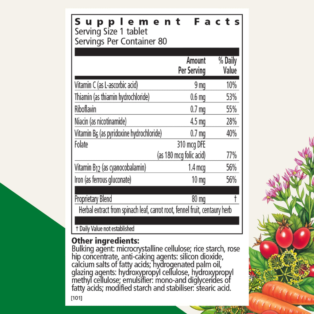 Floradix Iron Tablets Supplement Vegetarian - 80 Tablets - image 2