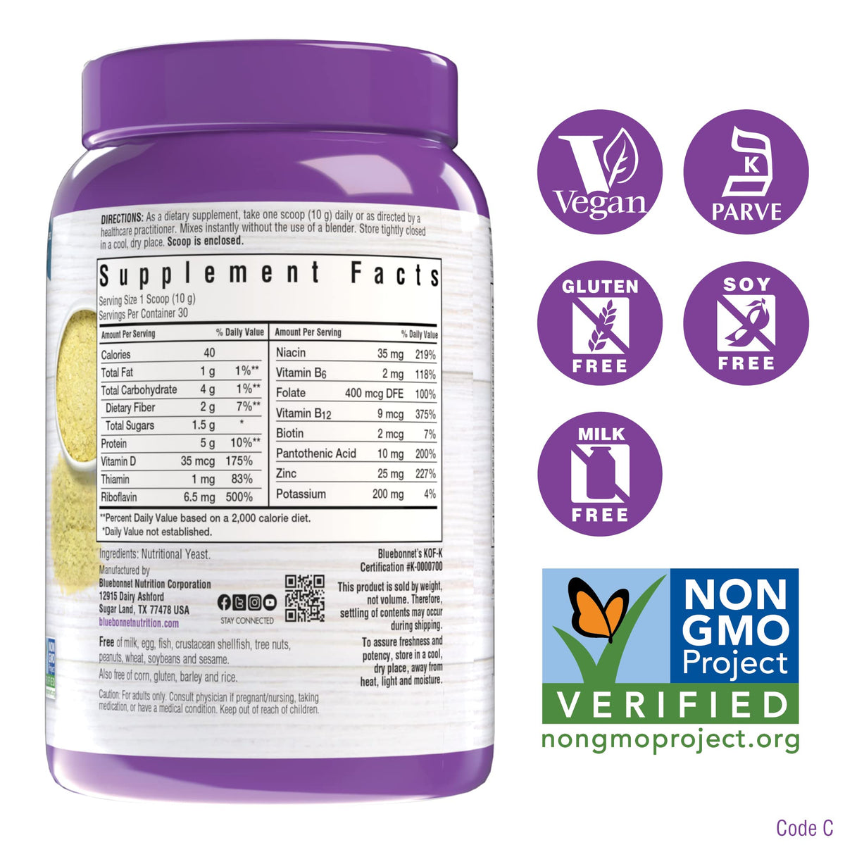 BlueBonnet Nutritional Yeast Non-Bitter Flakes - 10.58 oz - image 2