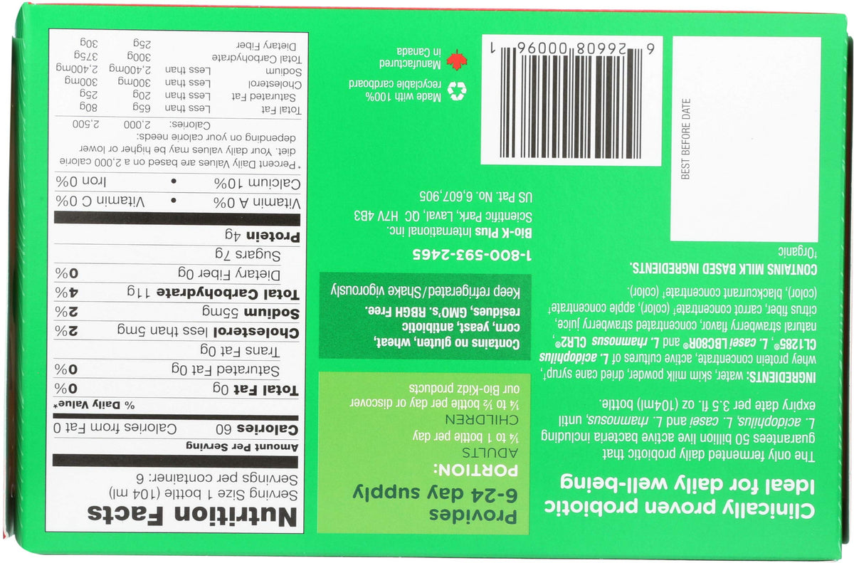 Bio-K Plus Strawberry Probiotic Drink - Pack of 6 - image 2
