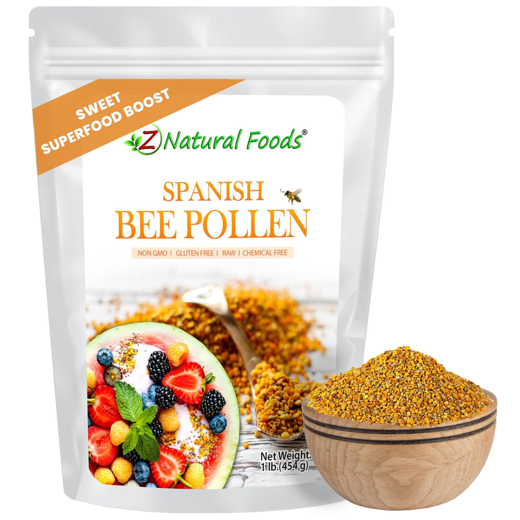 Z Natural Foods Spanish Bee Pollen Granules for Energy & Immune Support - 1 lb