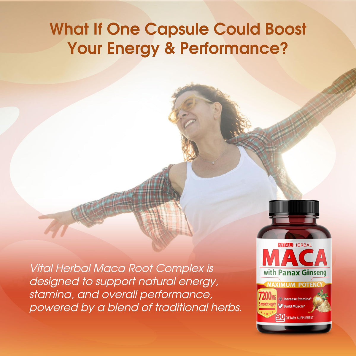 Vital Herbal Complete Maca Formula with Ginseng & Ashwagandha - 90 Capsules - image 2
