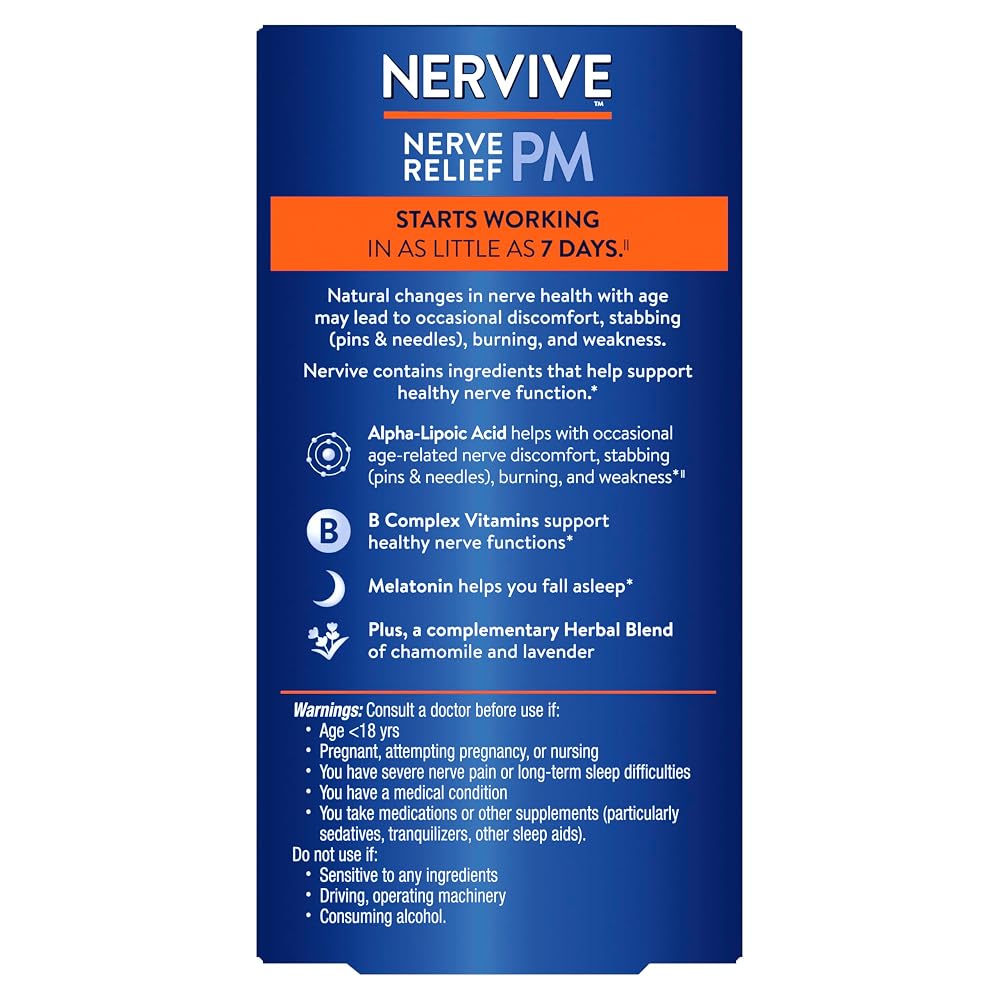 Nervive Nerve Relief PM Sleep Aid with Alpha Lipoic Acid - 30 Tablets - image 6