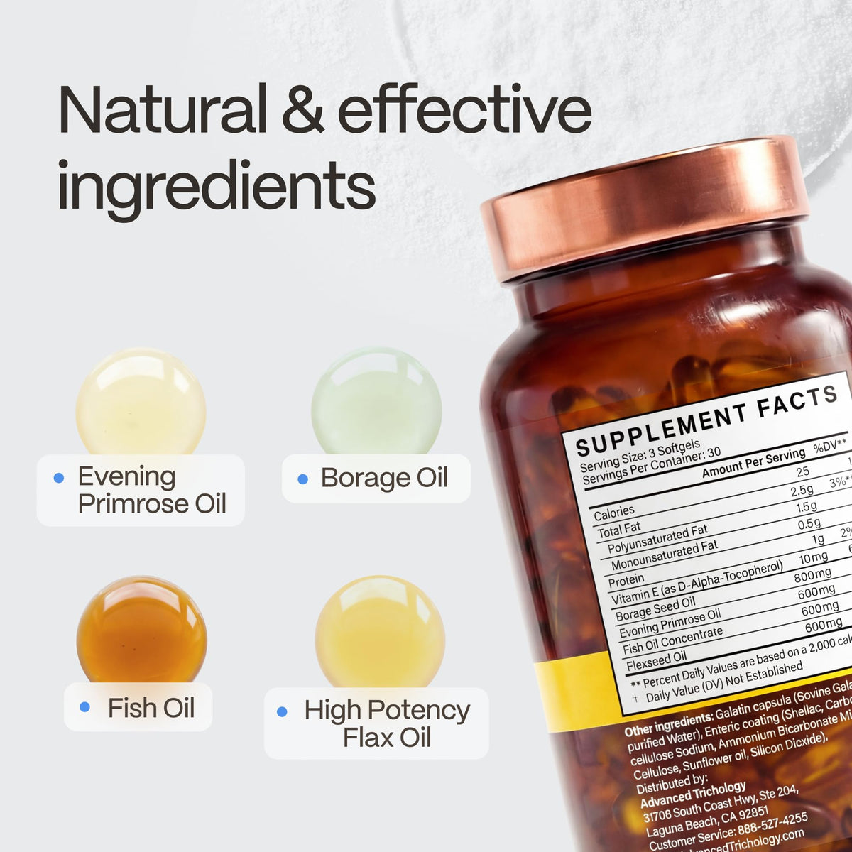 Advanced Trichology EFA Complete Omega 3 6 9 - 90 Softgels - image 4