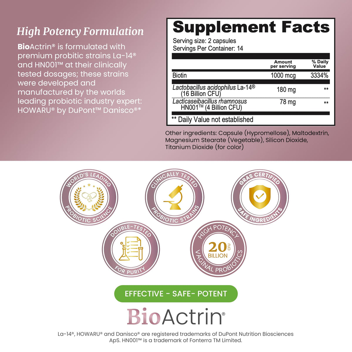 SIGNIFY NATURE Bioactrin Vaginal Probiotics for Women - 28 Capsules - image 2