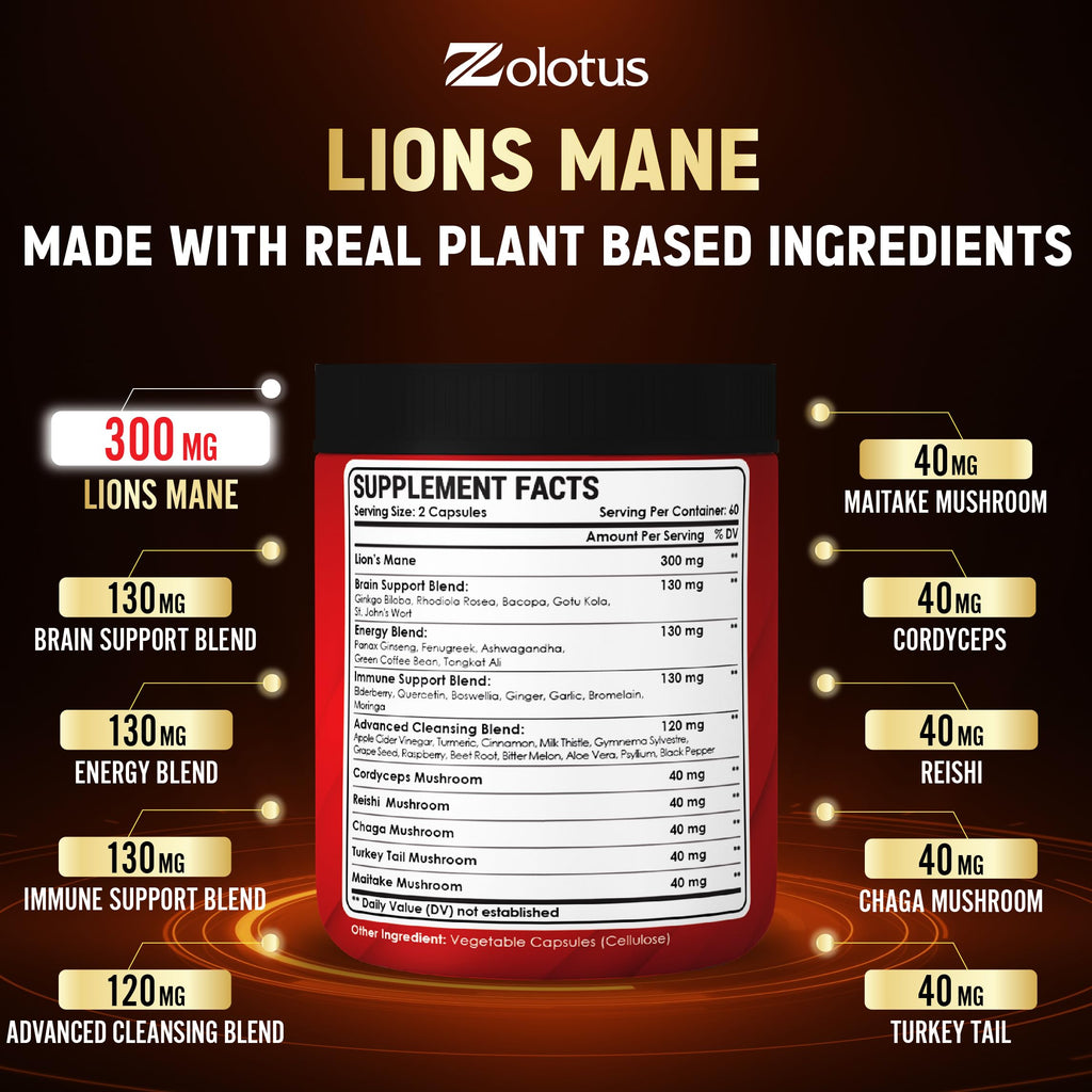 Zolotus 35 in 1 Mushroom Complex Capsules - 120 Count - image 4