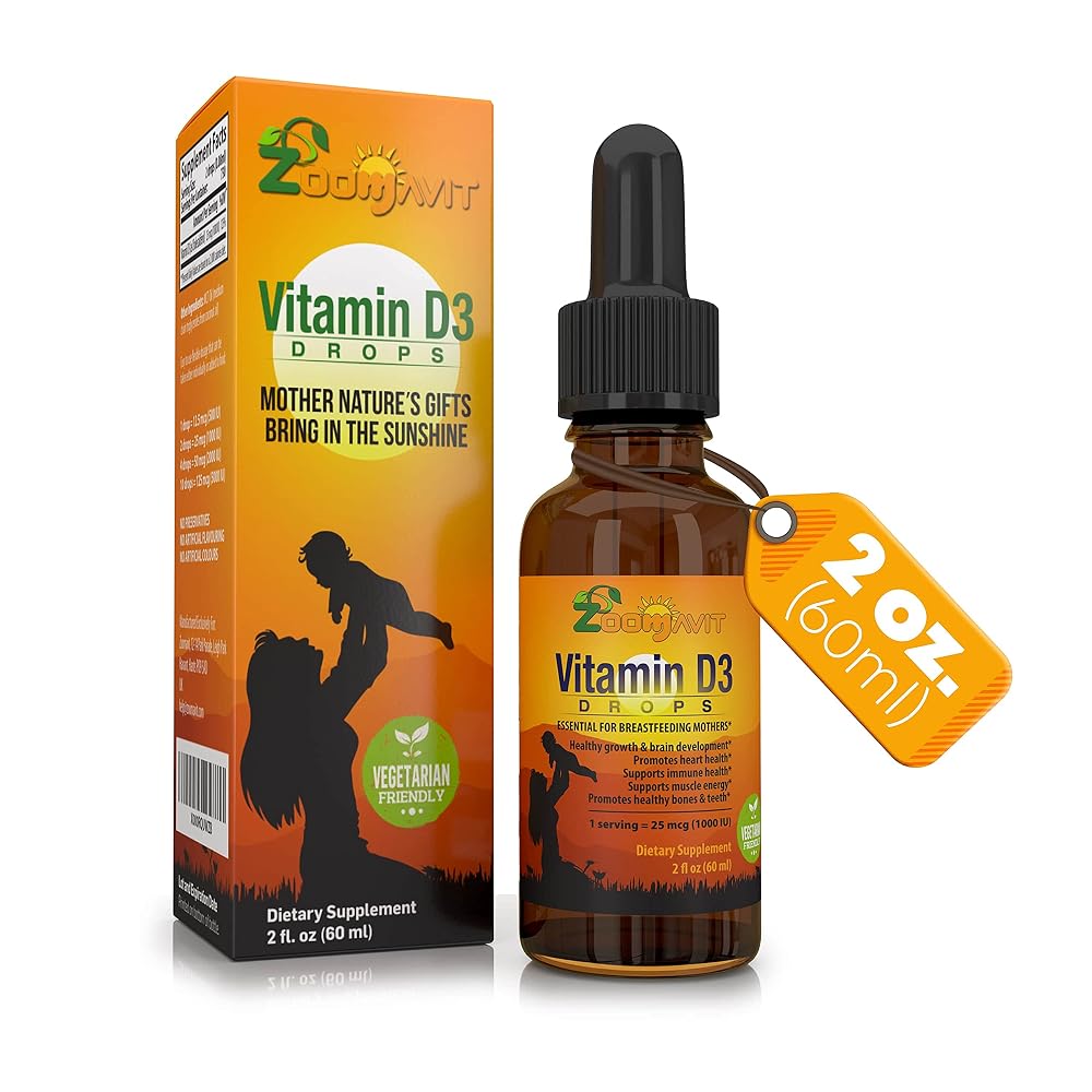 Zoomavit Vitamin D3 Drops for Infants - 1000 IU - 2 Fl Oz