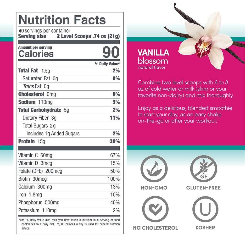 Designer Wellness Aria Women's Wellness Protein Powder Vanilla - 1.85 lb - image 8