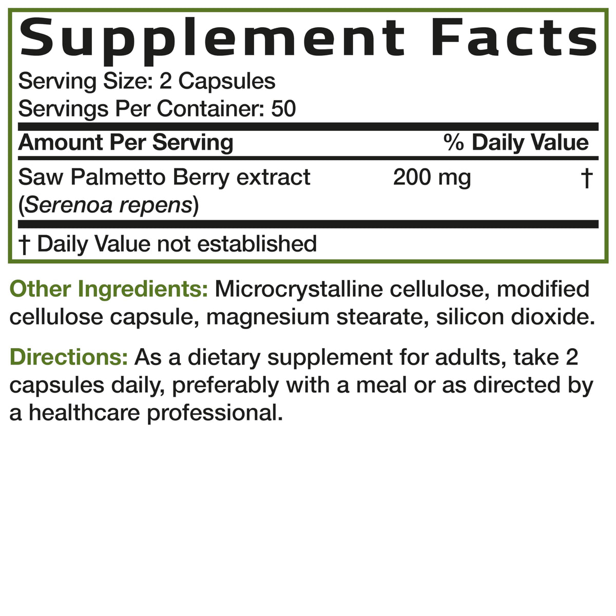 Bronson Saw Palmetto 1000 MG per Serving Extra Strength Supports
