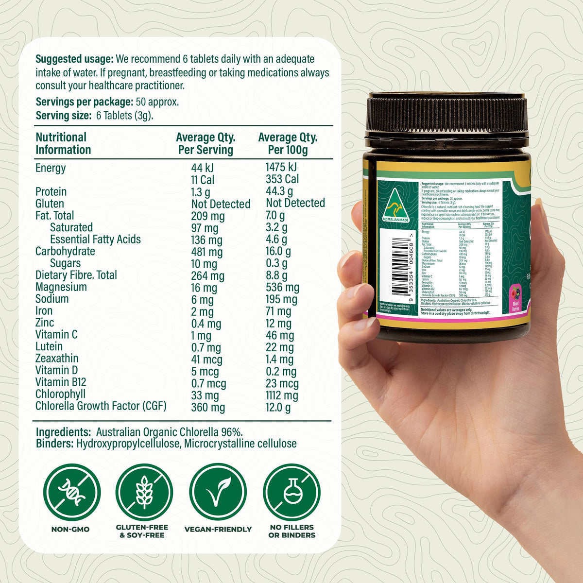 Biogenesis Organic Chlorella Tablets, Mini Tablets & Powder