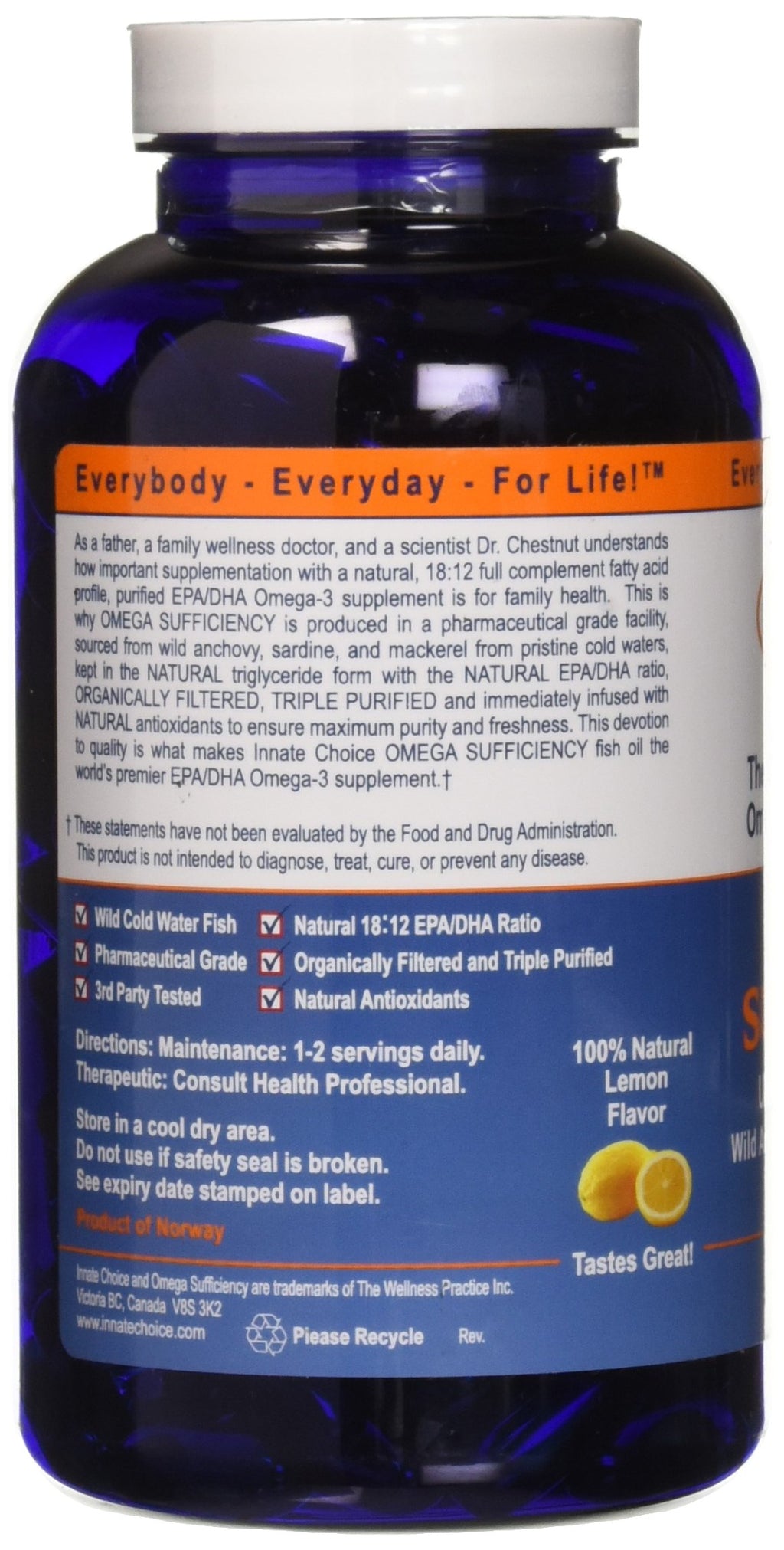 Innate Choice Omega Sufficiency Lemon - 240 Capsules - image 2