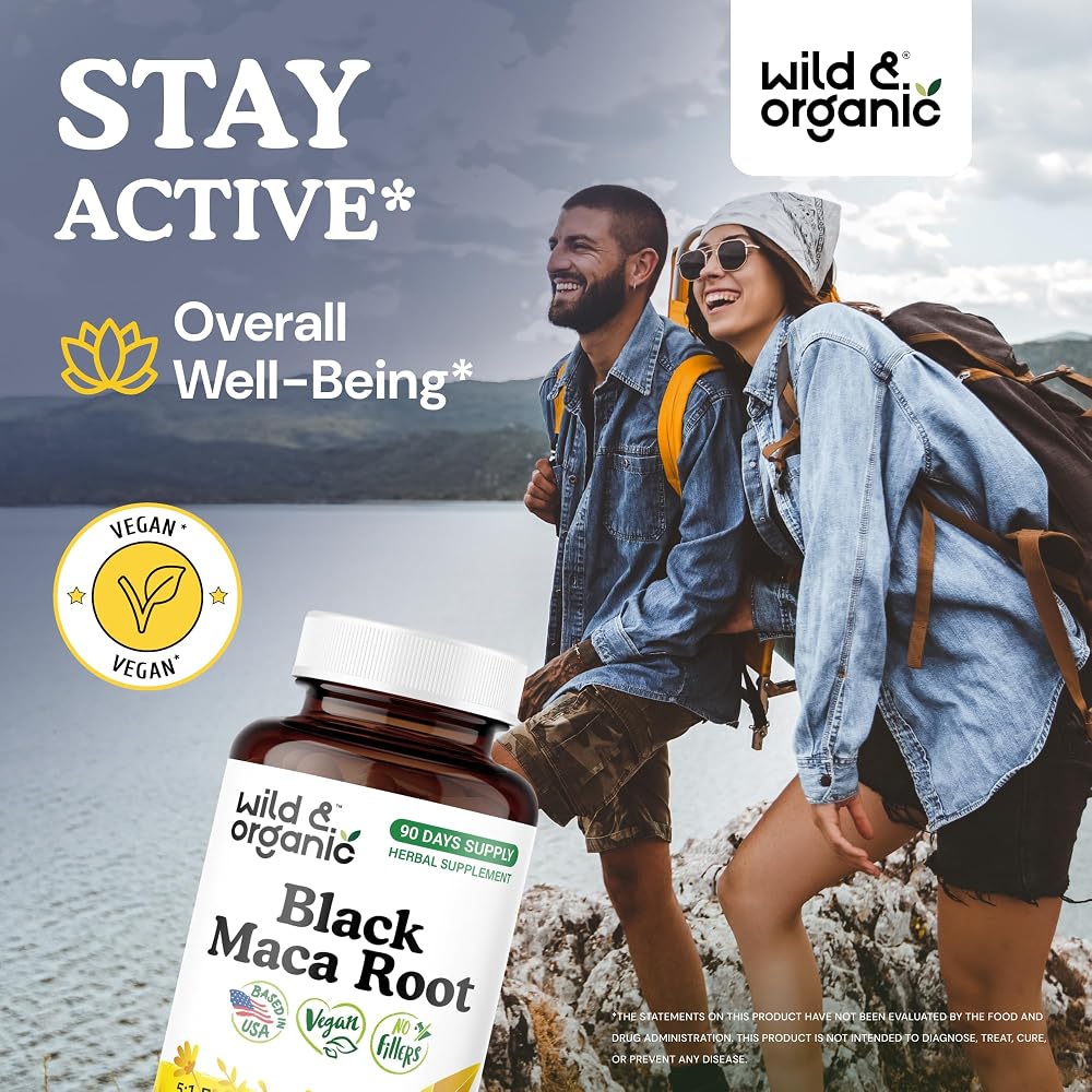 Wild & Organic Black Maca Capsules 500 mg Overall Support - 90 Count - image 2