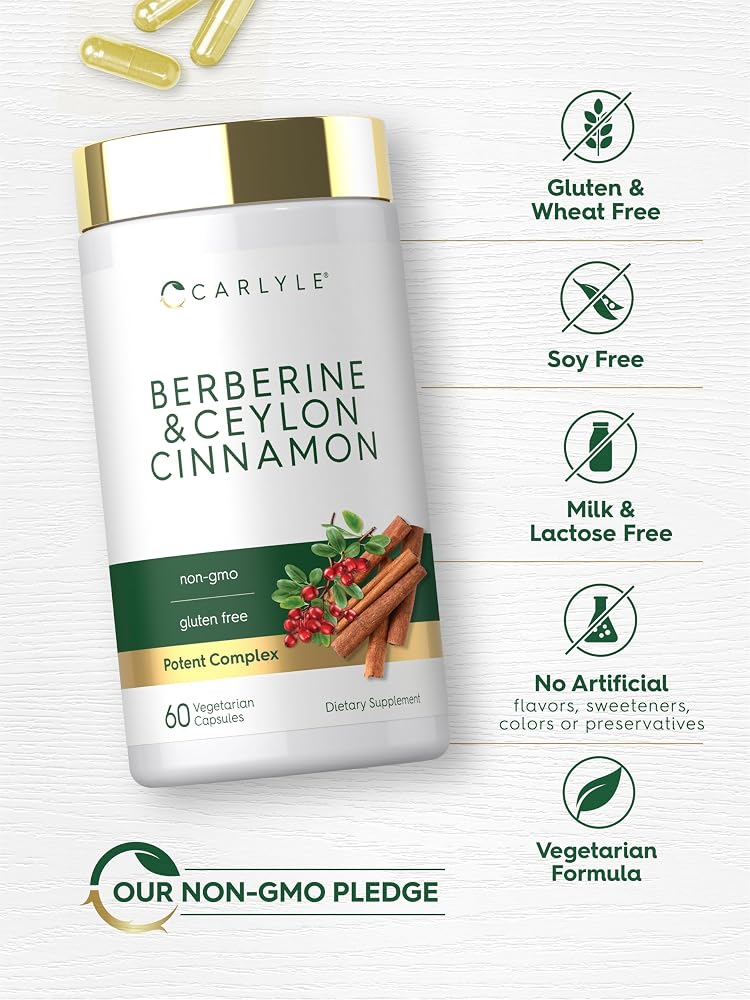 Carlyle Berberine with Ceylon Cinnamon - 60 Vegetarian Capsules - image 5