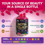 NUTRAHARMONY Biotin Gummies with Collagen - Hair Growth Support Skin