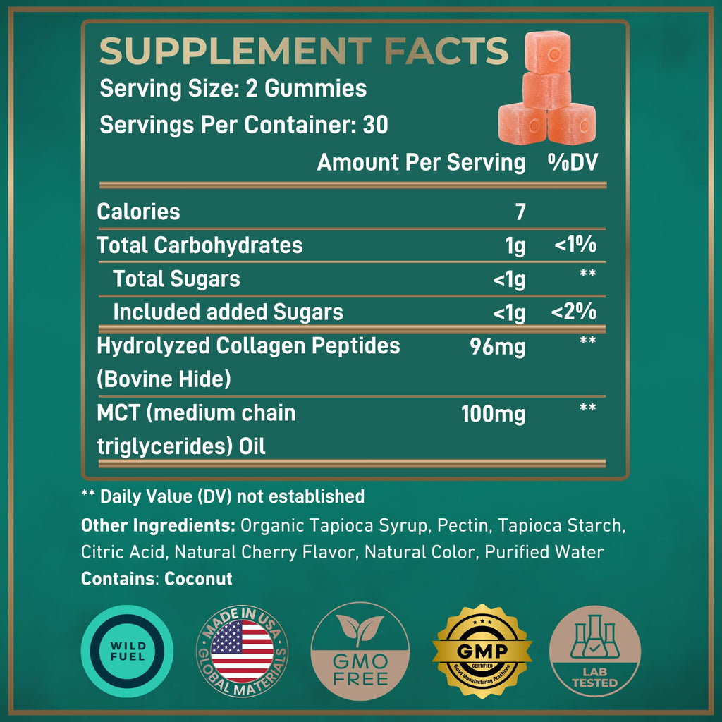 WILD FUEL MCT Oil Keto Gummies with Collagen - 60 Gummies - image 4