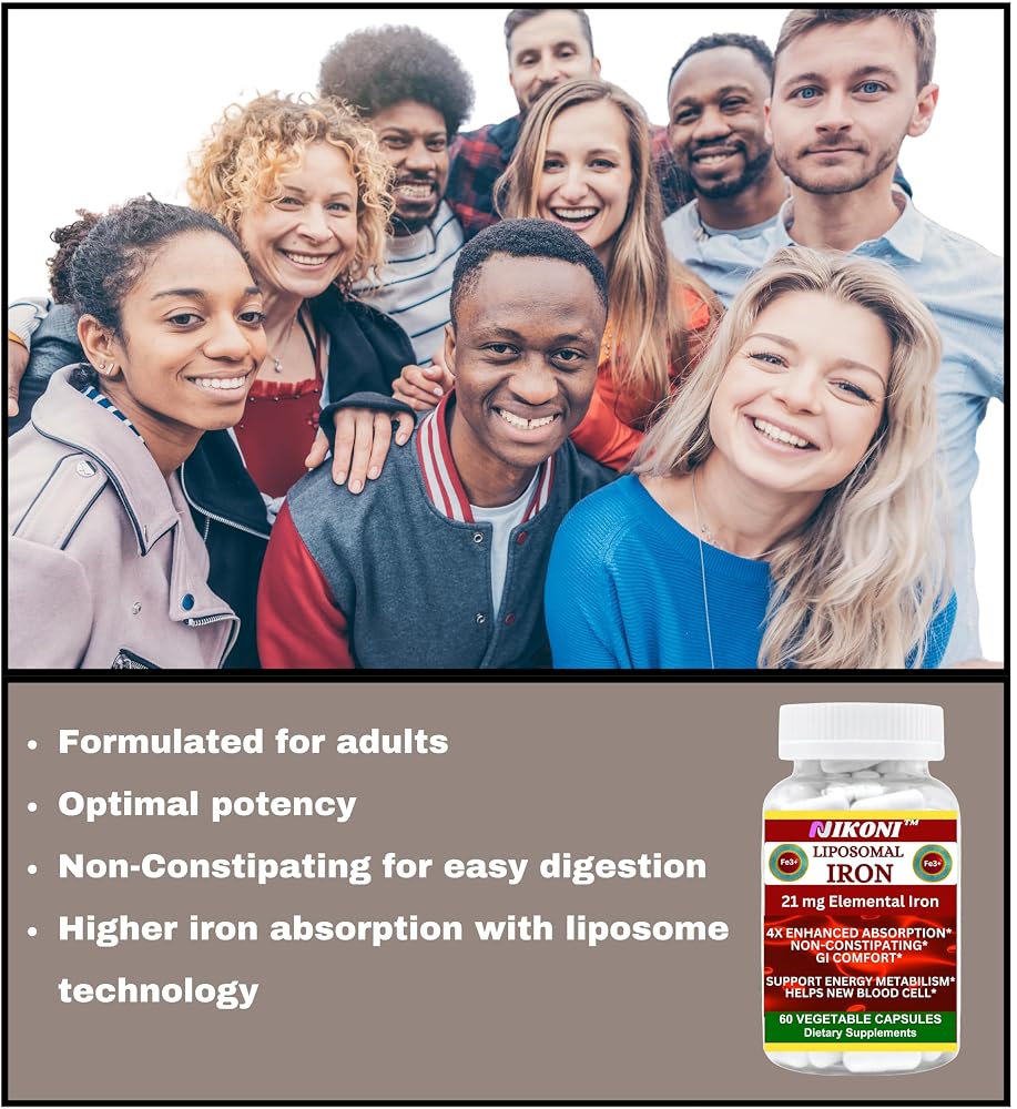 Nikoni Liposomal Iron 21mg Energy Support - 60 Capsules - image 8