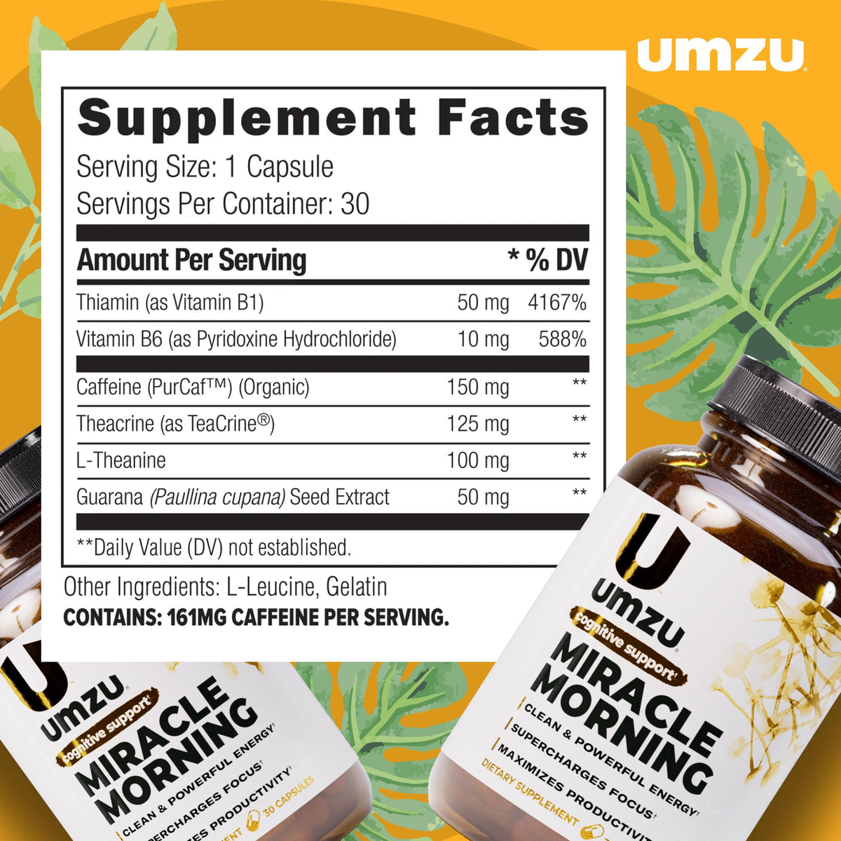 UMZU Miracle Morning Energy Support Supplement - 30 Capsules - image 5