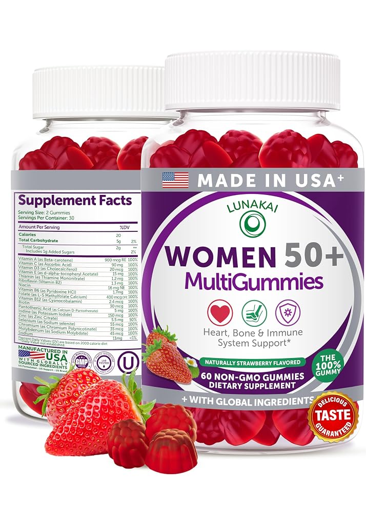 Lunakai USA Made 50 Plus Women's Multivitamin Gummies - Delicious