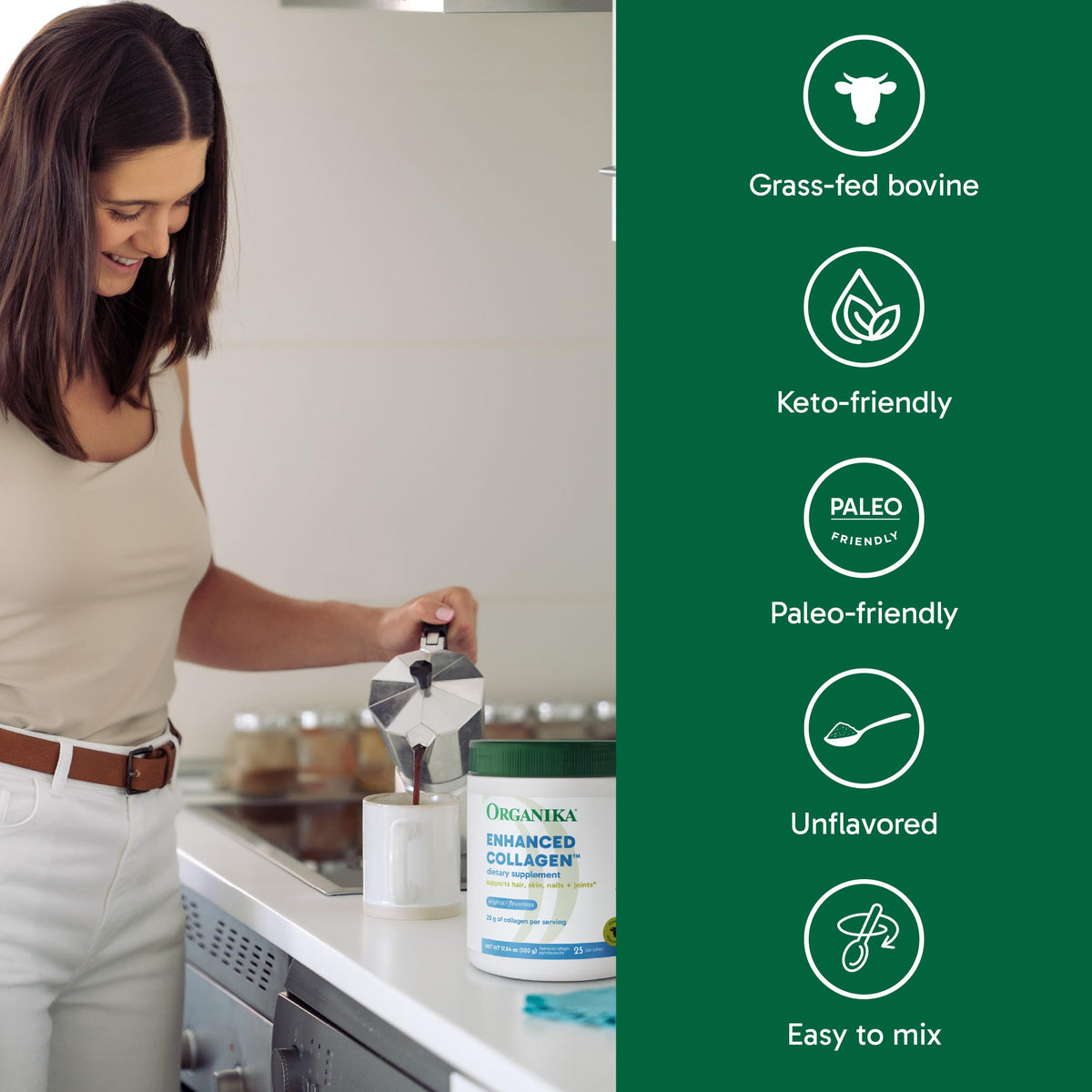 Organika Enhanced Hydrolyzed Collagen Peptides Powder