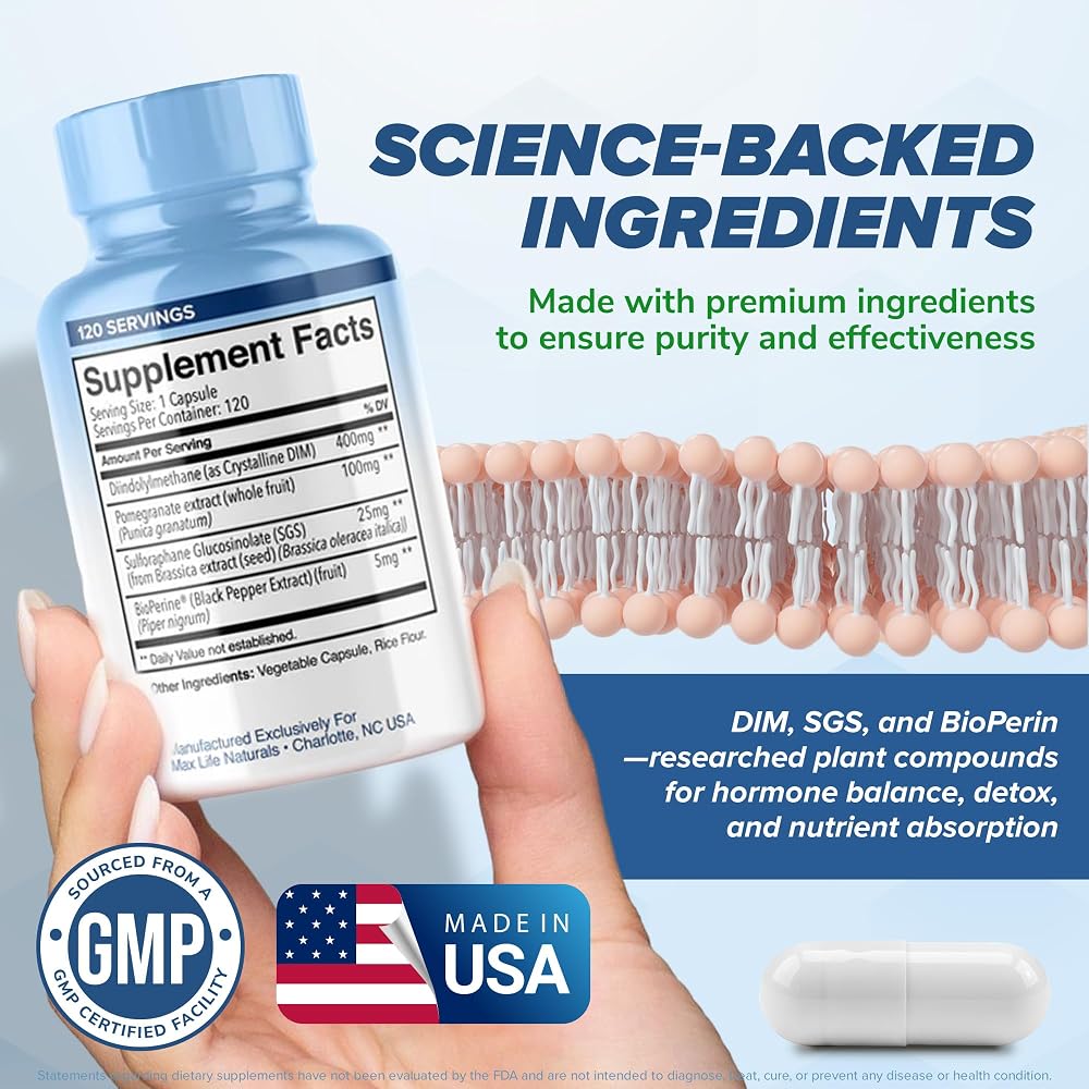MaxLife Naturals DIM SGS Hormone Balance Support - 120 Capsules - image 5