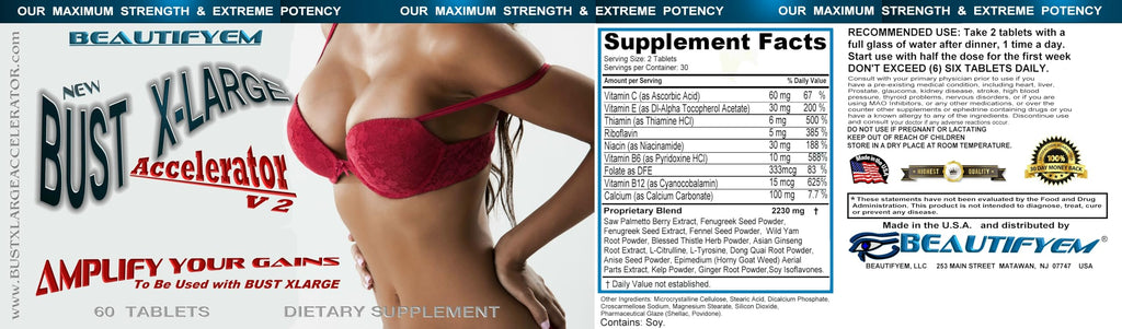BEAUTIFYEM Bust X-Large Accelerator Tablets - 60 Tablets - image 4