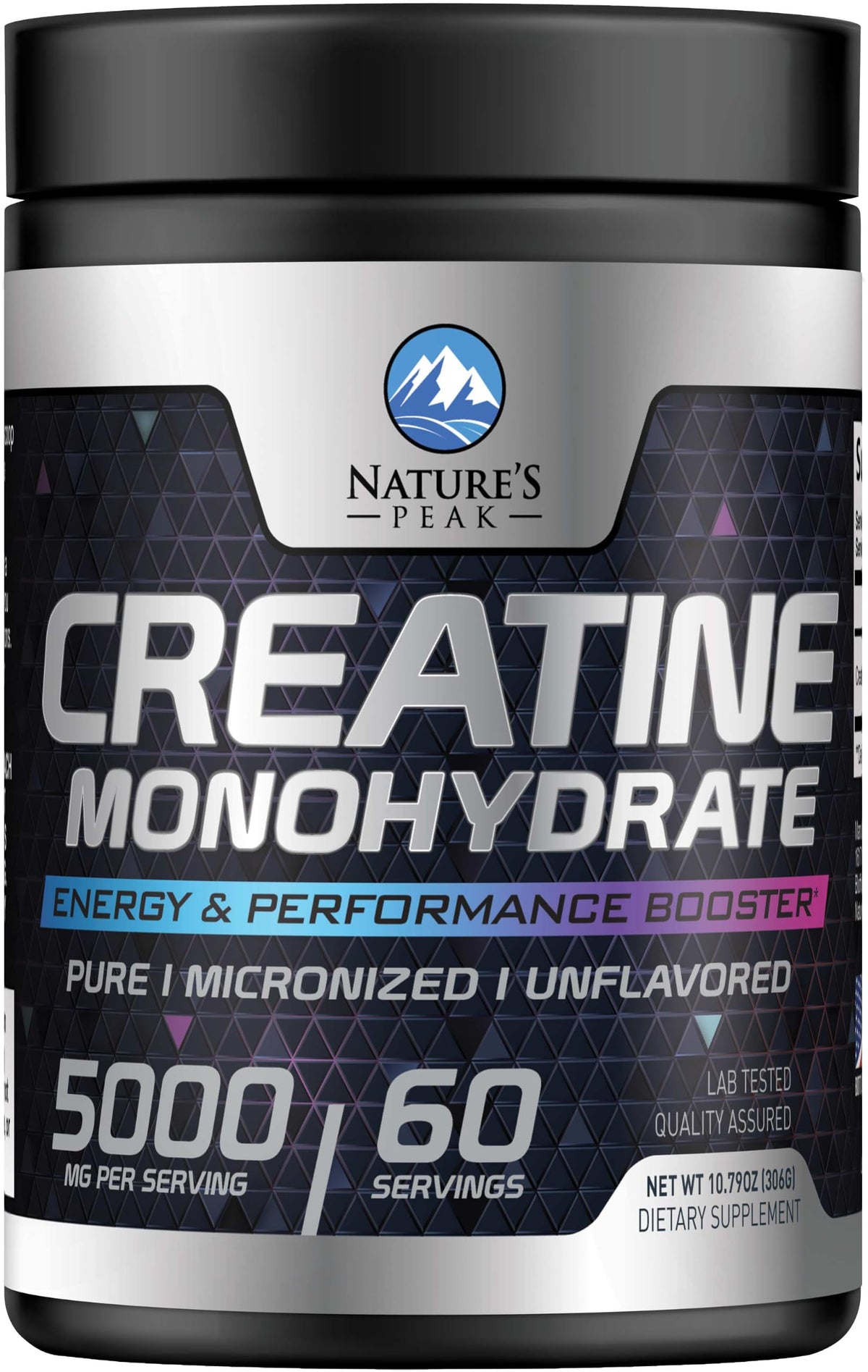 Nature's Peak Creatine Monohydrate Powder 5000mg - 60 Servings