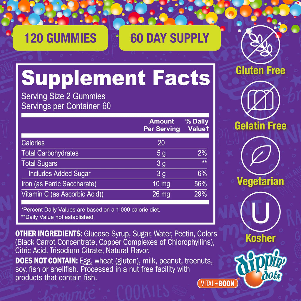 Vital+Boon Iron Gummies with Vitamin C & B12