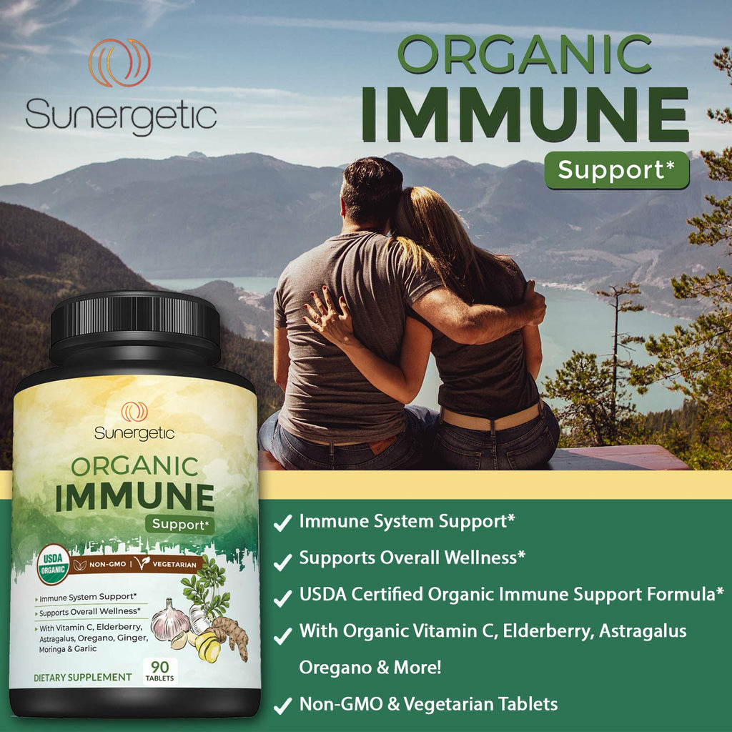 Sunergetic USDA Organic Immune Support Supplement - 90 Tablets - image 4