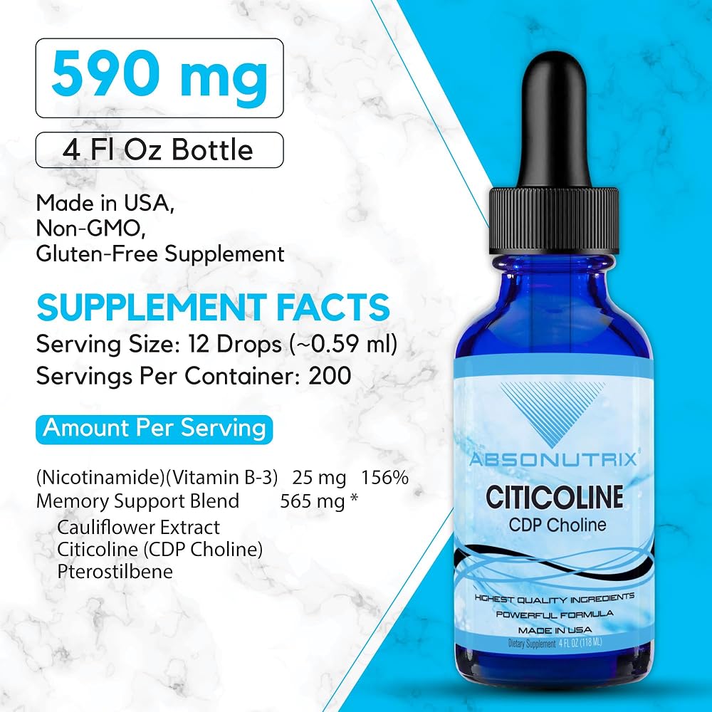 Absonutrix Citicoline 590 mg Liquid - 200 Servings - image 2