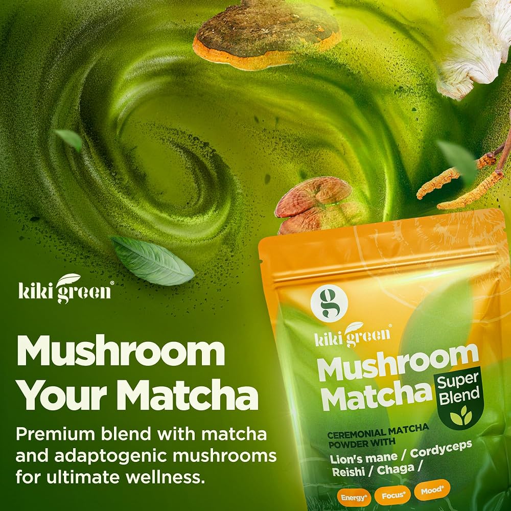 KIKI Green Mushroom Matcha Powder Super Blend - 4 oz - image 5