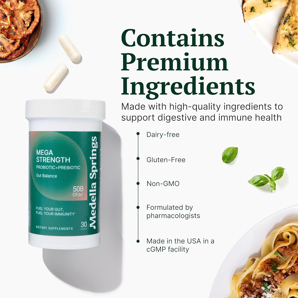 Medella Naturals Mega-Strain 50 Billion CFU Probiotics - 30 Capsules - image 3